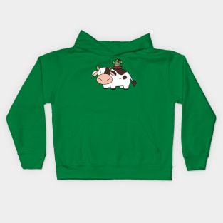 Cow and Flower Cactus Kids Hoodie